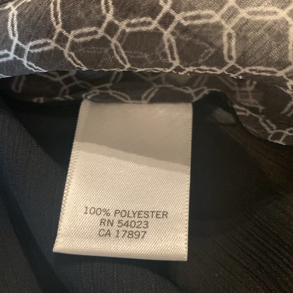 Banana Republic Blouse sz M Gray and Black Sheer - Picture 6 of 8